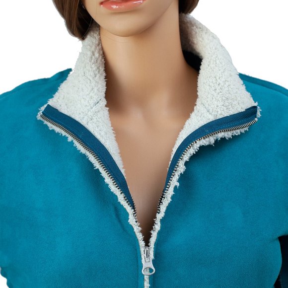 Velvet Brand Teal Small Zip Front Sweater Jaket - Picture 4 of 6